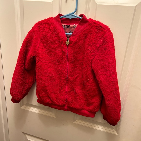 Fuzzy red coat - Picture 3 of 3